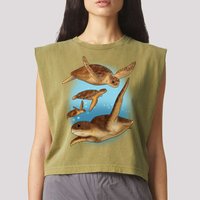 Sea Turtle Ocean Skip A Straw Save A Turtle Gift Garment-Dyed Women's Muscle Tee
