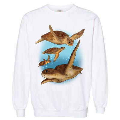 Sea Turtle Ocean Skip A Straw Save A Turtle Gift Garment-Dyed Sweatshirt