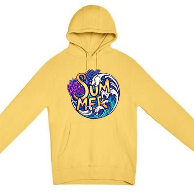 Summer Tropical Ocean Wave Premium Pullover Hoodie