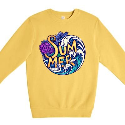 Summer Tropical Ocean Wave Premium Crewneck Sweatshirt