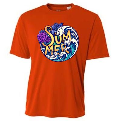 Summer Tropical Ocean Wave Cooling Performance Crew T-Shirt