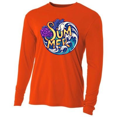 Summer Tropical Ocean Wave Cooling Performance Long Sleeve Crew