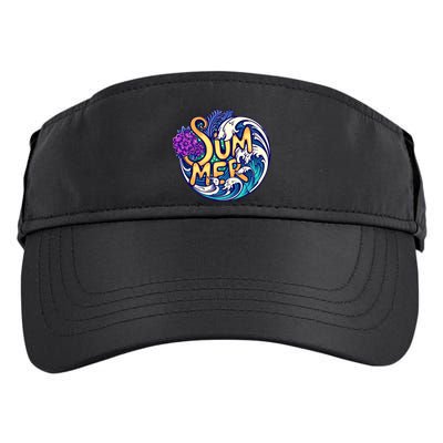 Summer Tropical Ocean Wave Adult Drive Performance Visor