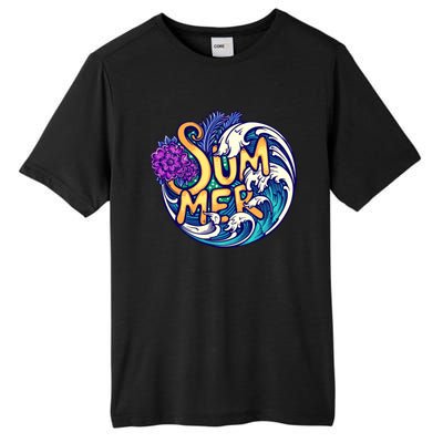 Summer Tropical Ocean Wave Tall Fusion ChromaSoft Performance T-Shirt