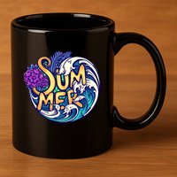 Summer Tropical Ocean Wave 11oz C Handle Ceramic Mug