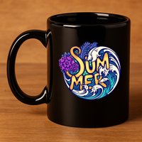 Summer Tropical Ocean Wave 11oz C Handle Ceramic Mug