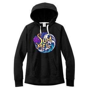 Summer Tropical Ocean Wave Women's Fleece Hoodie