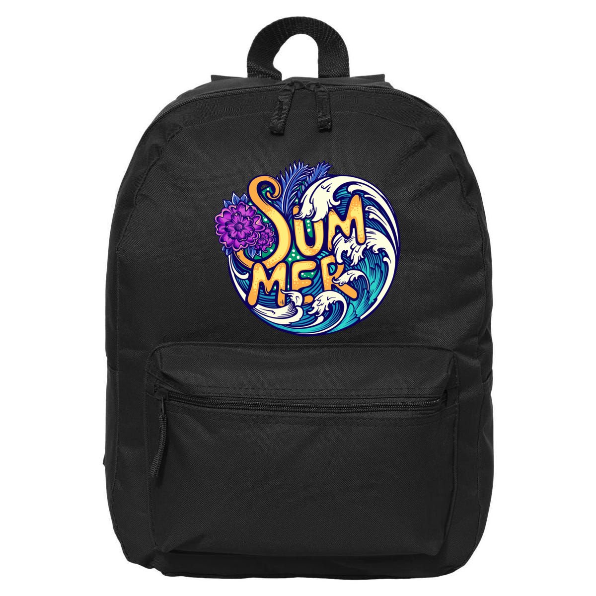 Summer Tropical Ocean Wave 16 in Basic Backpack