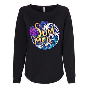 Summer Tropical Ocean Wave Womens California Wash Sweatshirt