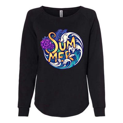 Summer Tropical Ocean Wave Womens California Wash Sweatshirt