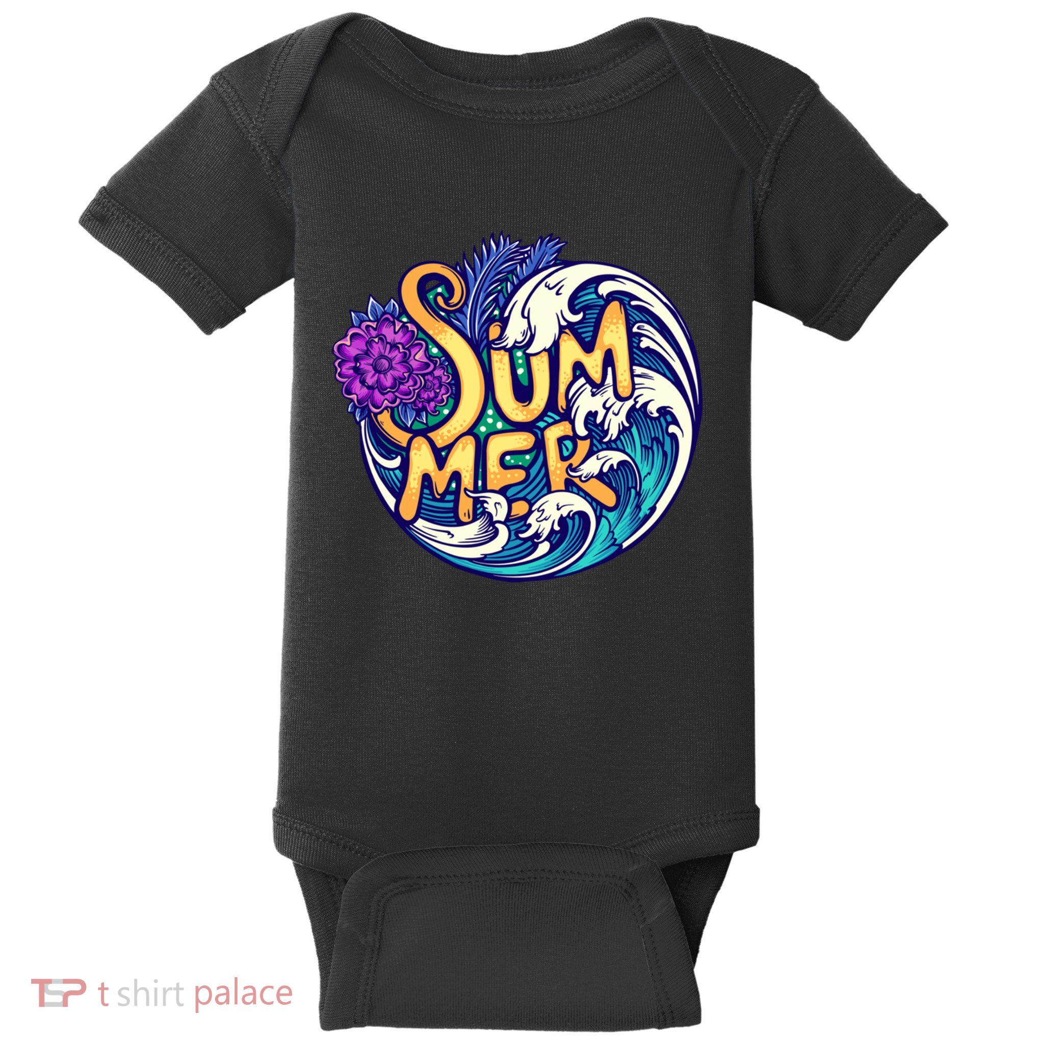 Summer Tropical Ocean Wave Baby Bodysuit