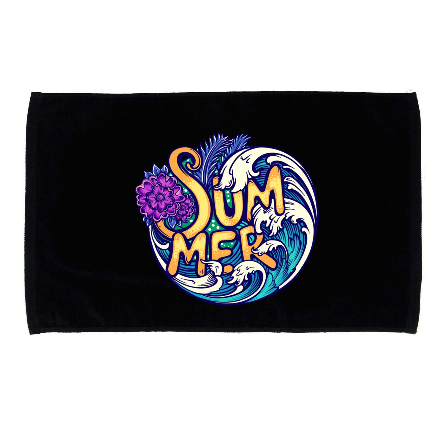 Summer Tropical Ocean Wave Microfiber Hand Towel