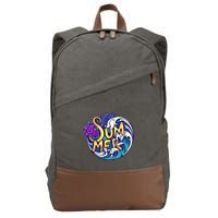 Summer Tropical Ocean Wave Cotton Canvas Backpack