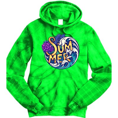 Summer Tropical Ocean Wave Tie Dye Hoodie