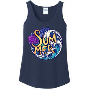 Summer Tropical Ocean Wave Ladies Essential Tank