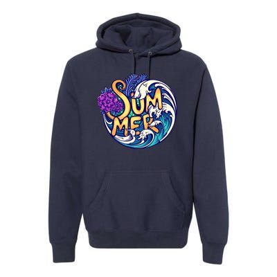 Summer Tropical Ocean Wave Premium Hoodie