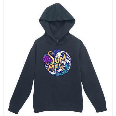 Summer Tropical Ocean Wave Urban Pullover Hoodie