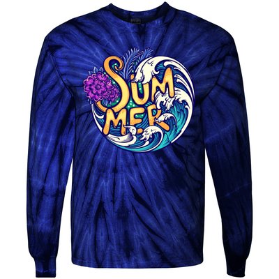 Summer Tropical Ocean Wave Tie-Dye Long Sleeve Shirt