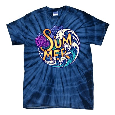 Summer Tropical Ocean Wave Tie-Dye T-Shirt