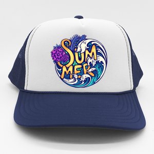 Summer Tropical Ocean Wave Trucker Hat