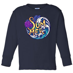 Summer Tropical Ocean Wave Toddler Long Sleeve Shirt