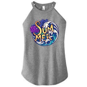 Summer Tropical Ocean Wave Women's Perfect Tri Rocker Tank