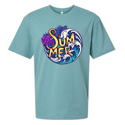 Summer Tropical Ocean Wave Sueded Cloud Jersey T-Shirt