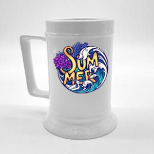 Summer Tropical Ocean Wave Beer Stein