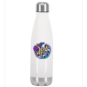 Summer Tropical Ocean Wave Stainless Steel Insulated Water Bottle