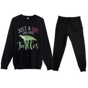 Sea Turtle Ocean Animal Wo Girl Gift Turtle Premium Crewneck Sweatsuit Set