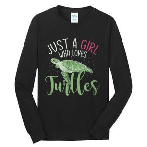 Sea Turtle Ocean Animal Wo Girl Gift Turtle Tall Long Sleeve T-Shirt