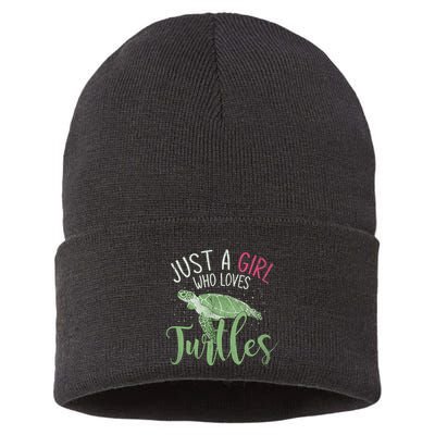 Sea Turtle Ocean Animal Wo Girl Gift Turtle Sustainable Knit Beanie