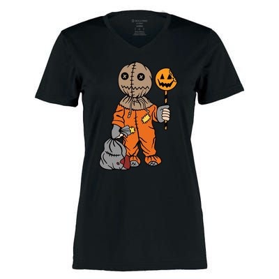 Sam Treat Or Trick Halloween Women's Momentum V-Neck T-Shirt