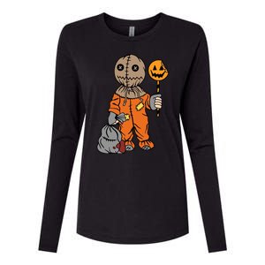 Sam Treat Or Trick Halloween Womens Cotton Relaxed Long Sleeve T-Shirt