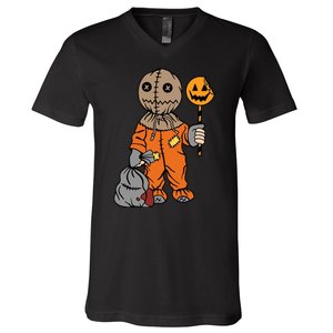 Sam Treat Or Trick Halloween V-Neck T-Shirt