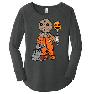 Sam Treat Or Trick Halloween Women's Perfect Tri Tunic Long Sleeve Shirt