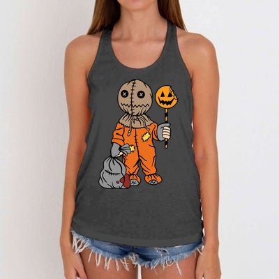 Sam Treat Or Trick Halloween Women's Knotted Racerback Tank