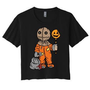 Sam Treat Or Trick Halloween Women's Crop Top Tee