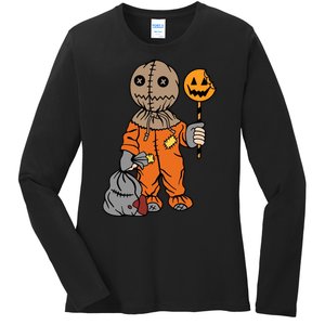 Sam Treat Or Trick Halloween Ladies Long Sleeve Shirt