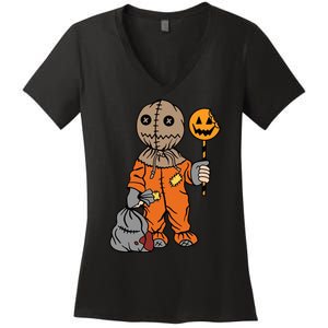 Sam Treat Or Trick Halloween Women's V-Neck T-Shirt