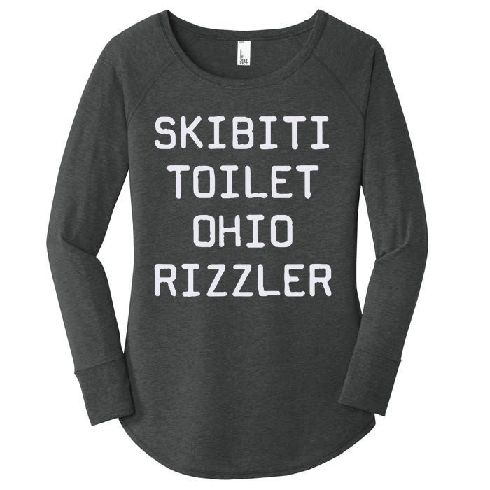 Skibiti Toilet Ohio Rizzler Funny Gen A Slang Women's Perfect Tri Tunic Long Sleeve Shirt