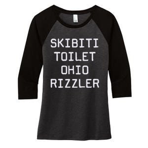 Skibiti Toilet Ohio Rizzler Funny Gen A Slang Women's Tri-Blend 3/4-Sleeve Raglan Shirt