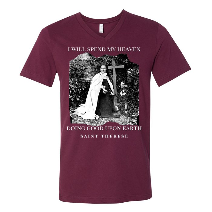 St Therese Of Lisieux Catholic Saint Quotes V-Neck T-Shirt