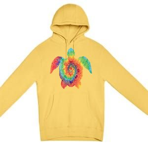 Sea Turtle Ocean Tie Dye Rainbow Hippie Costume Hippy Gift Premium Pullover Hoodie