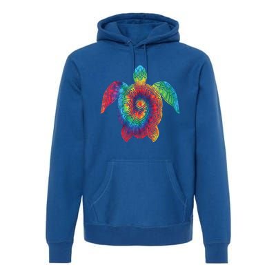 Sea Turtle Ocean Tie Dye Rainbow Hippie Costume Hippy Gift Premium Hoodie