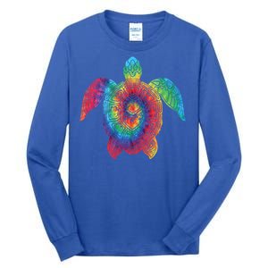 Sea Turtle Ocean Tie Dye Rainbow Hippie Costume Hippy Gift Tall Long Sleeve T-Shirt