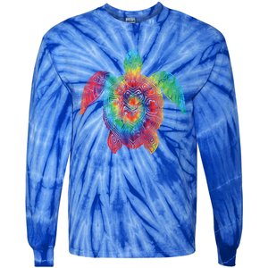 Sea Turtle Ocean Tie Dye Rainbow Hippie Costume Hippy Gift Tie-Dye Long Sleeve Shirt