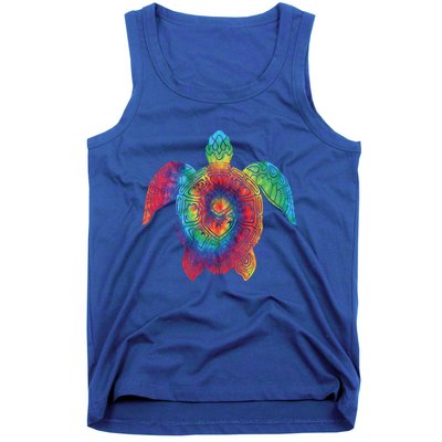 Sea Turtle Ocean Tie Dye Rainbow Hippie Costume Hippy Gift Tank Top