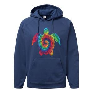 Sea Turtle Ocean Tie Dye Rainbow Hippie Costume Hippy Gift Performance Fleece Hoodie