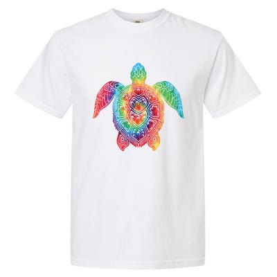 Sea Turtle Ocean Tie Dye Rainbow Hippie Costume Hippy Gift Garment-Dyed Heavyweight T-Shirt